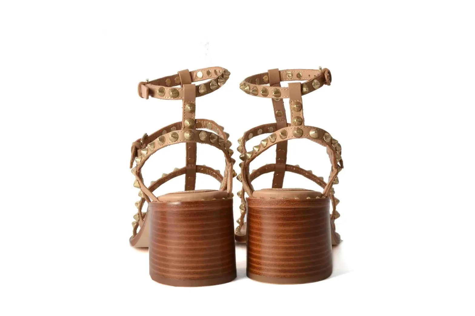 ASH SANDALS BLOCK HEEL GOLD GLADIATOR JEN137339003