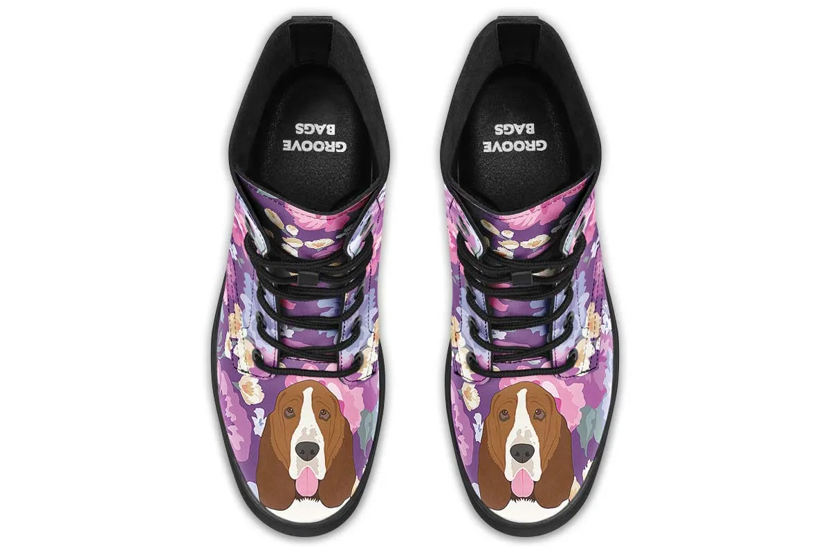 Basset Hound Dog Portrait Boots
