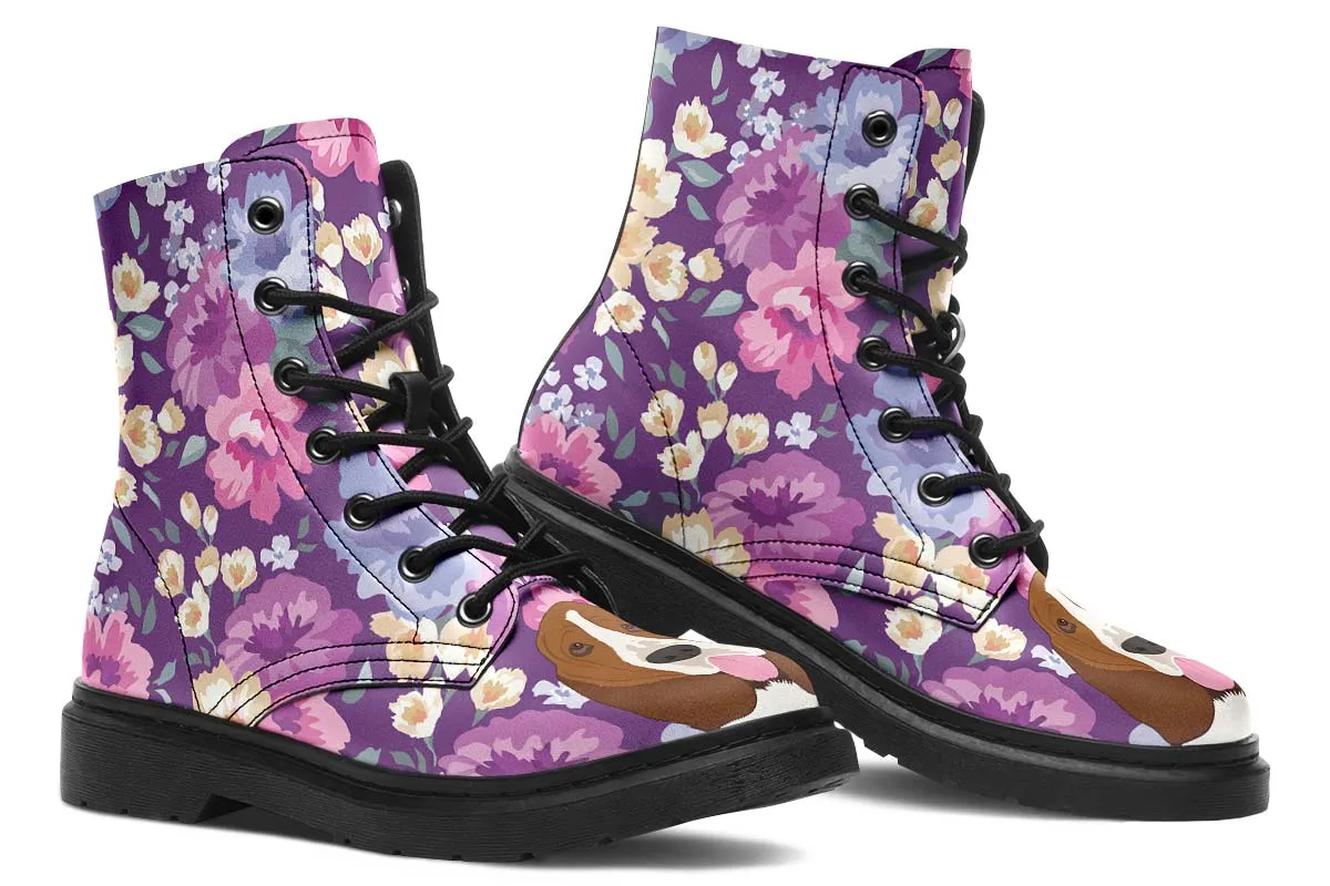 Basset Hound Dog Portrait Boots