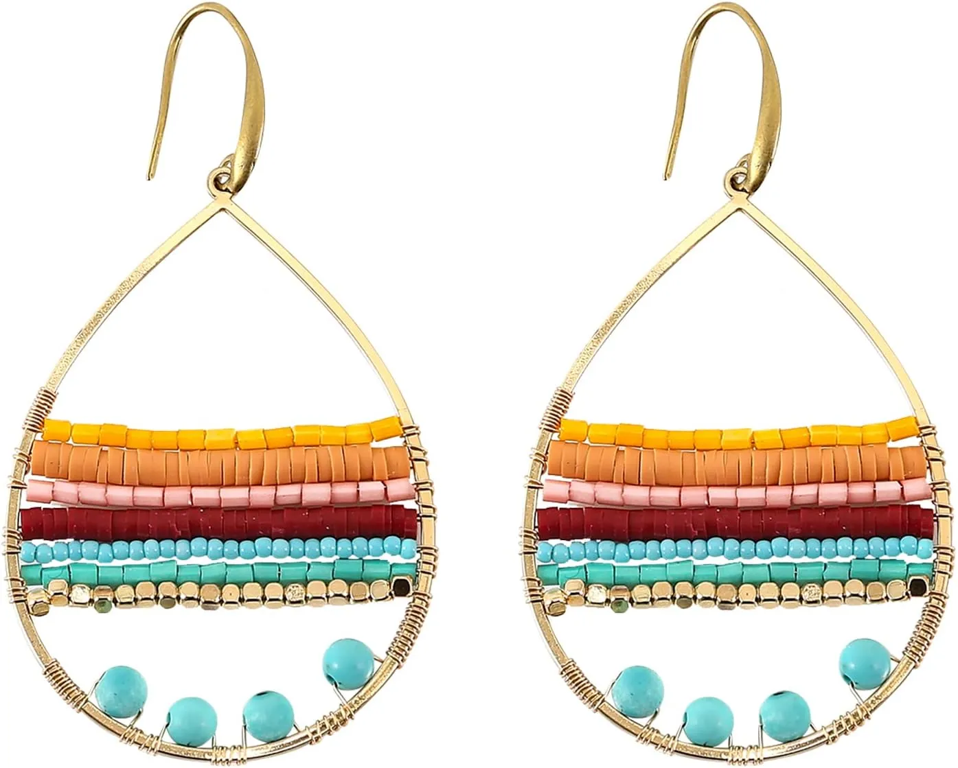 Beaded Earrings for Women Boho Earrings for Women Bohemian Dangle Earrings Summer Beach Earring Handmade Fashion Bohemian Jewelry