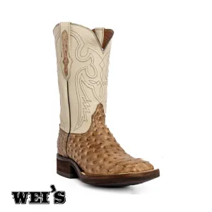 Black Jack Men's 12" Full Quill Ostrich Exotic Boots Burn Tan