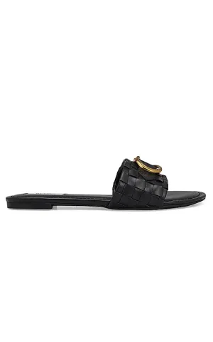 Black Sliders With Gold Embellishment