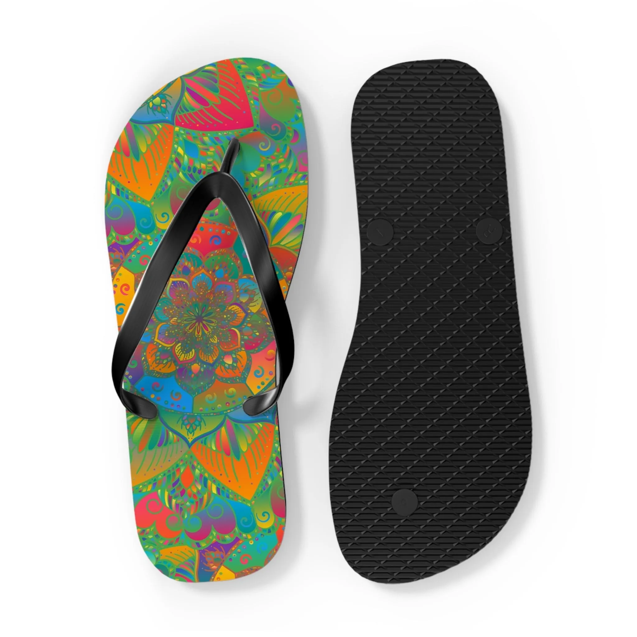 Bohemian Mandala Beach Flip Flops