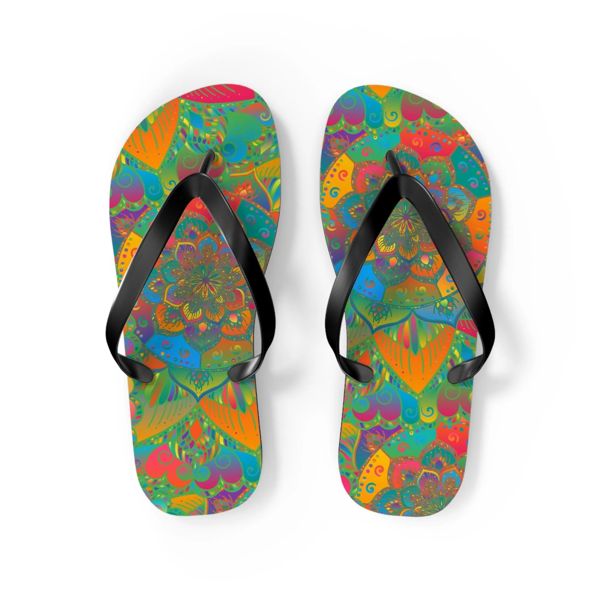 Bohemian Mandala Beach Flip Flops