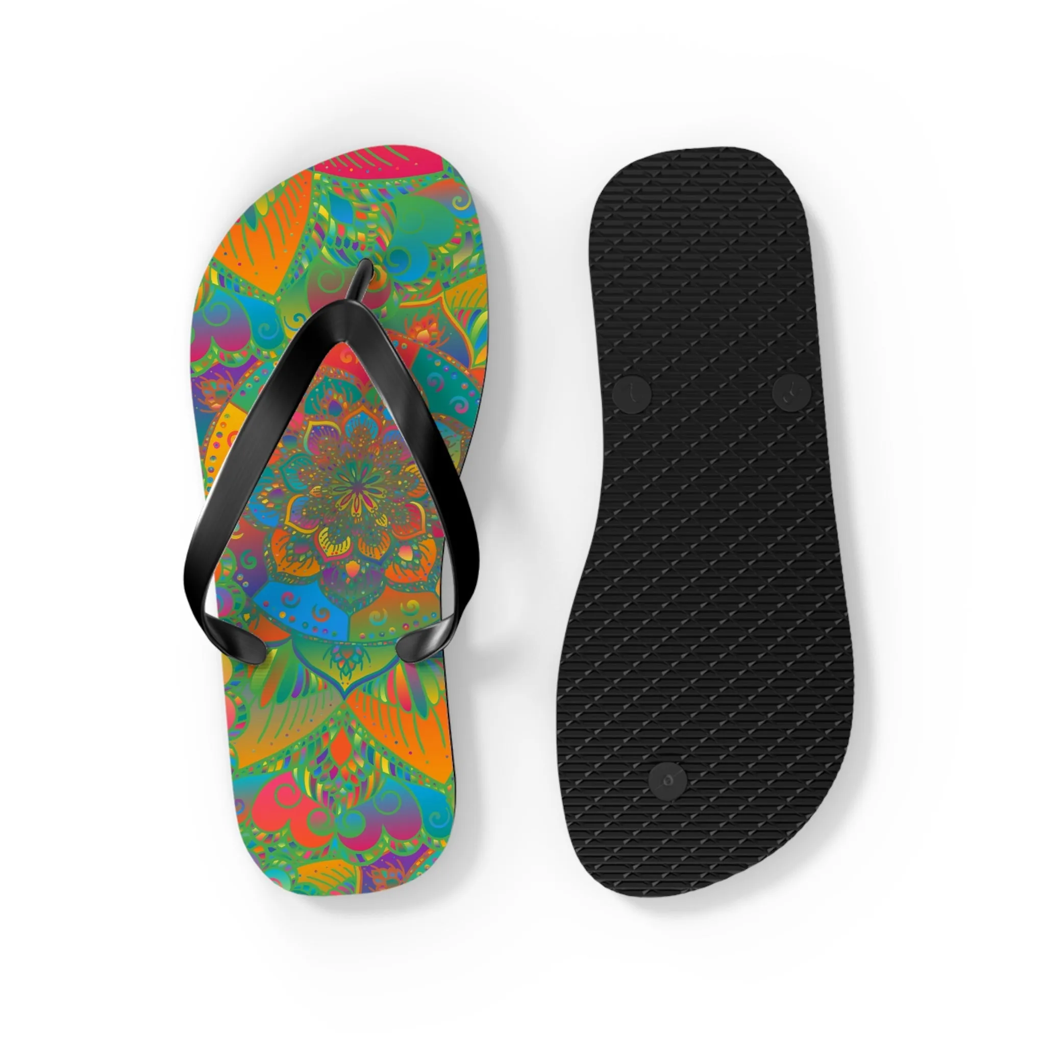 Bohemian Mandala Beach Flip Flops