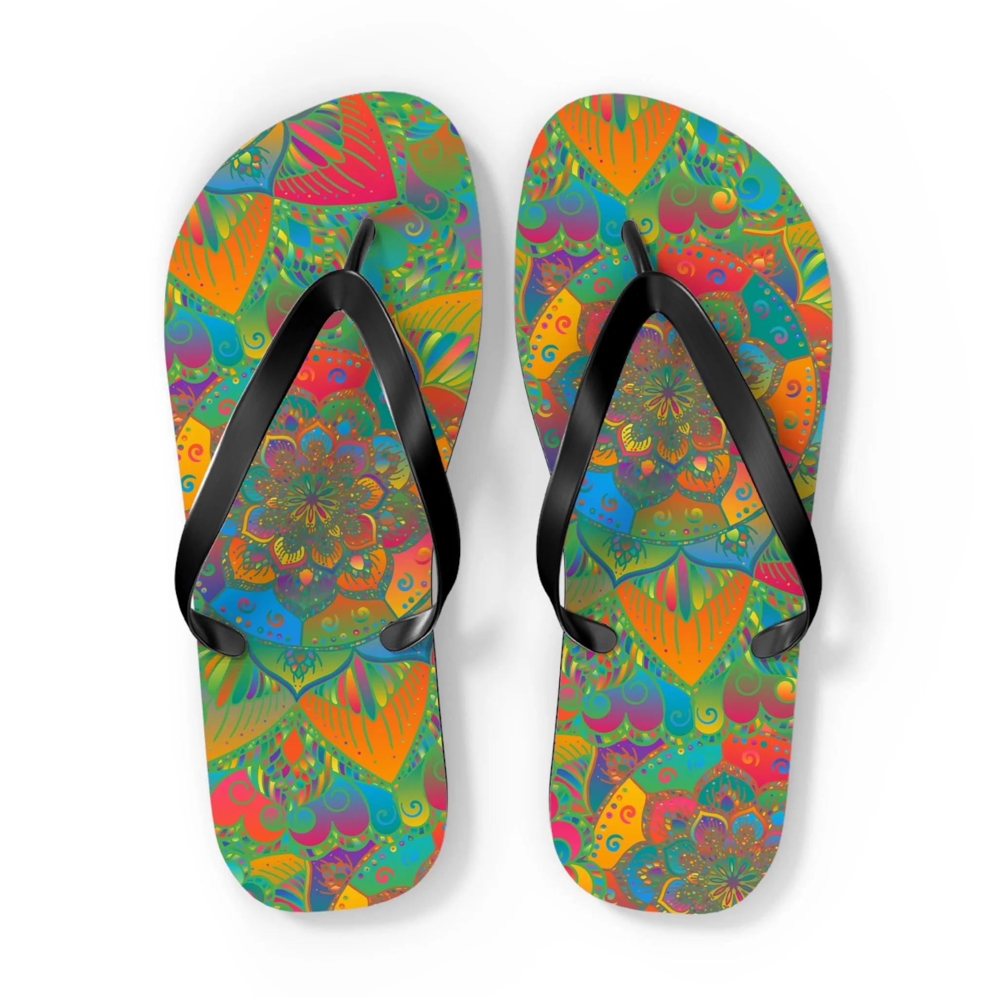 Bohemian Mandala Beach Flip Flops