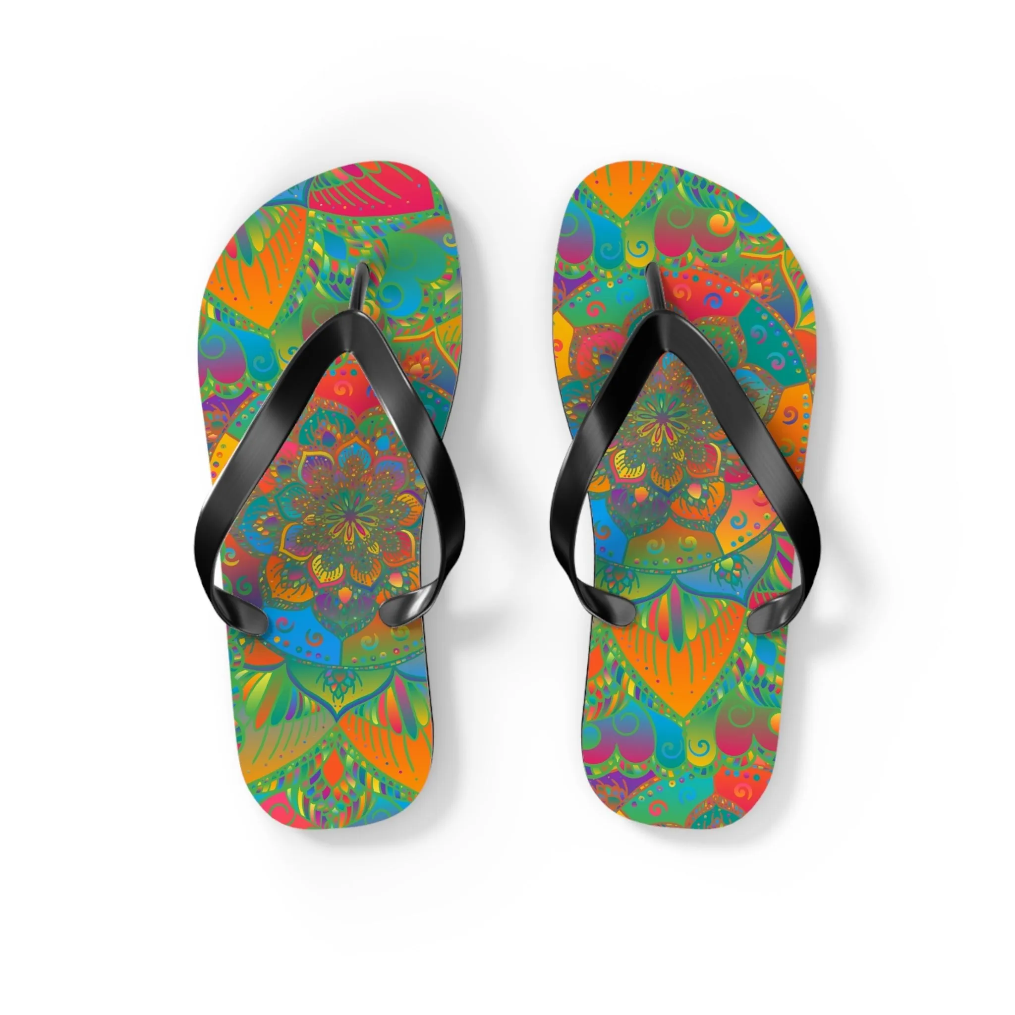 Bohemian Mandala Beach Flip Flops