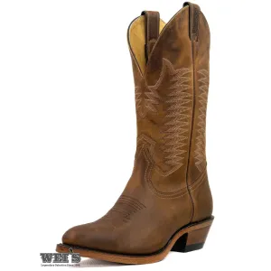 Boulet Men's Cowboy Boots Leather Lining with Contrast Toe Embroidery (Big Sizes)