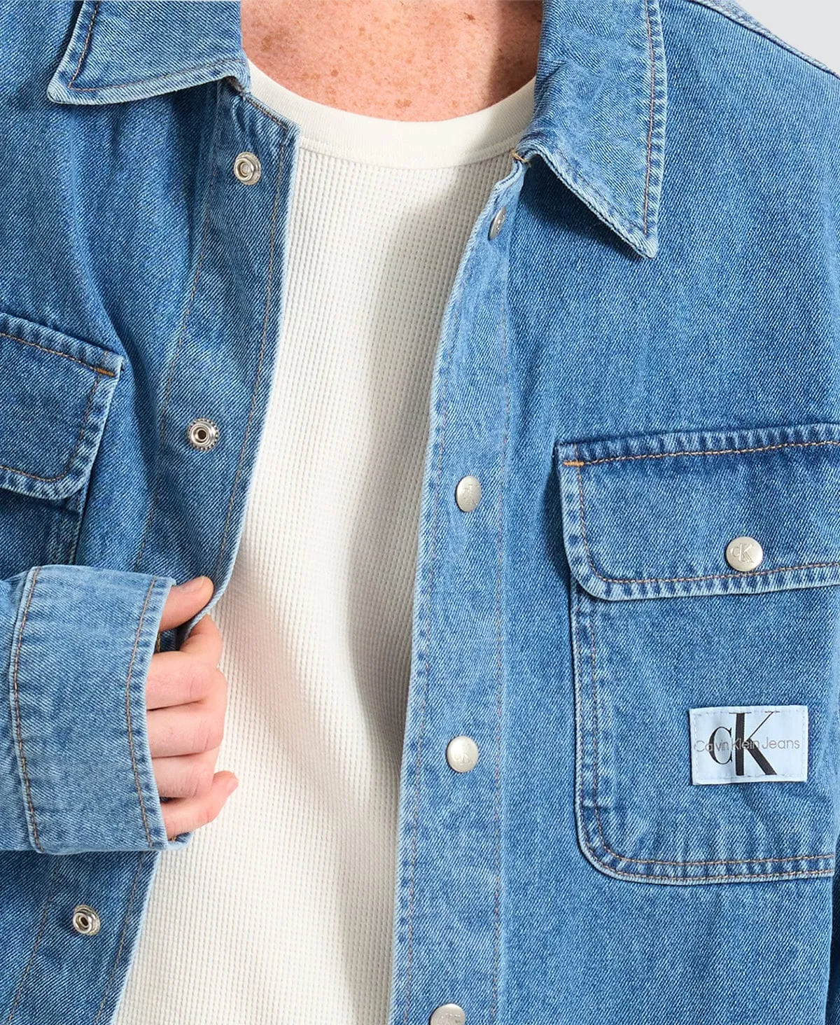 Boxy Loose Shirt Denim Medium Blue