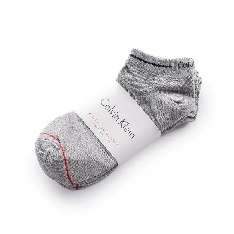 CALVIN KLEIN COTTON ANKLE 3-PACK SOCKS SU18