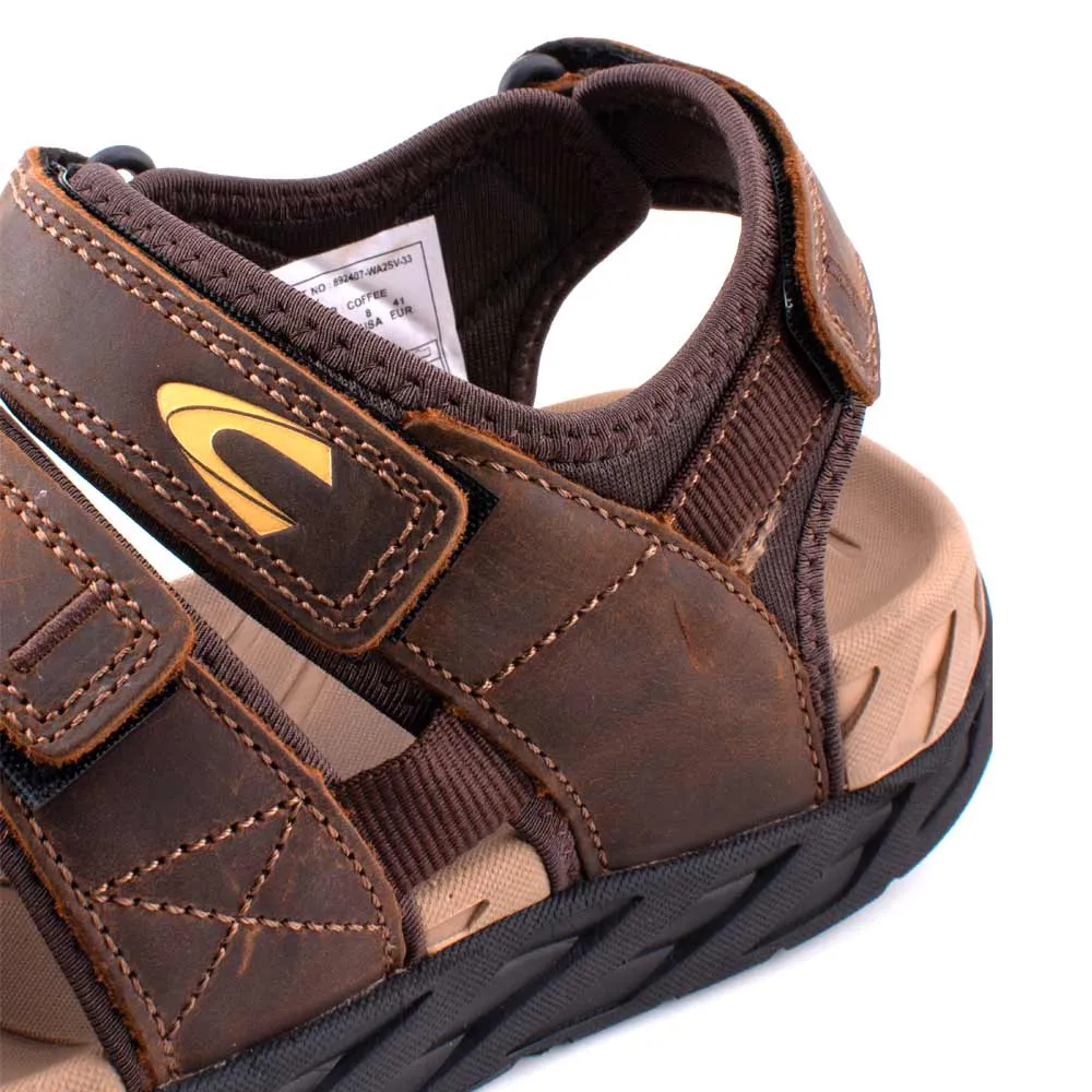 camel active Leather Easy Strap Sandals Men Coffee JAXON 892407-WA2SV-33 COFFEE
