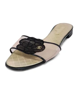 Chanel Black & Pink Mesh Sandals sz 10.5