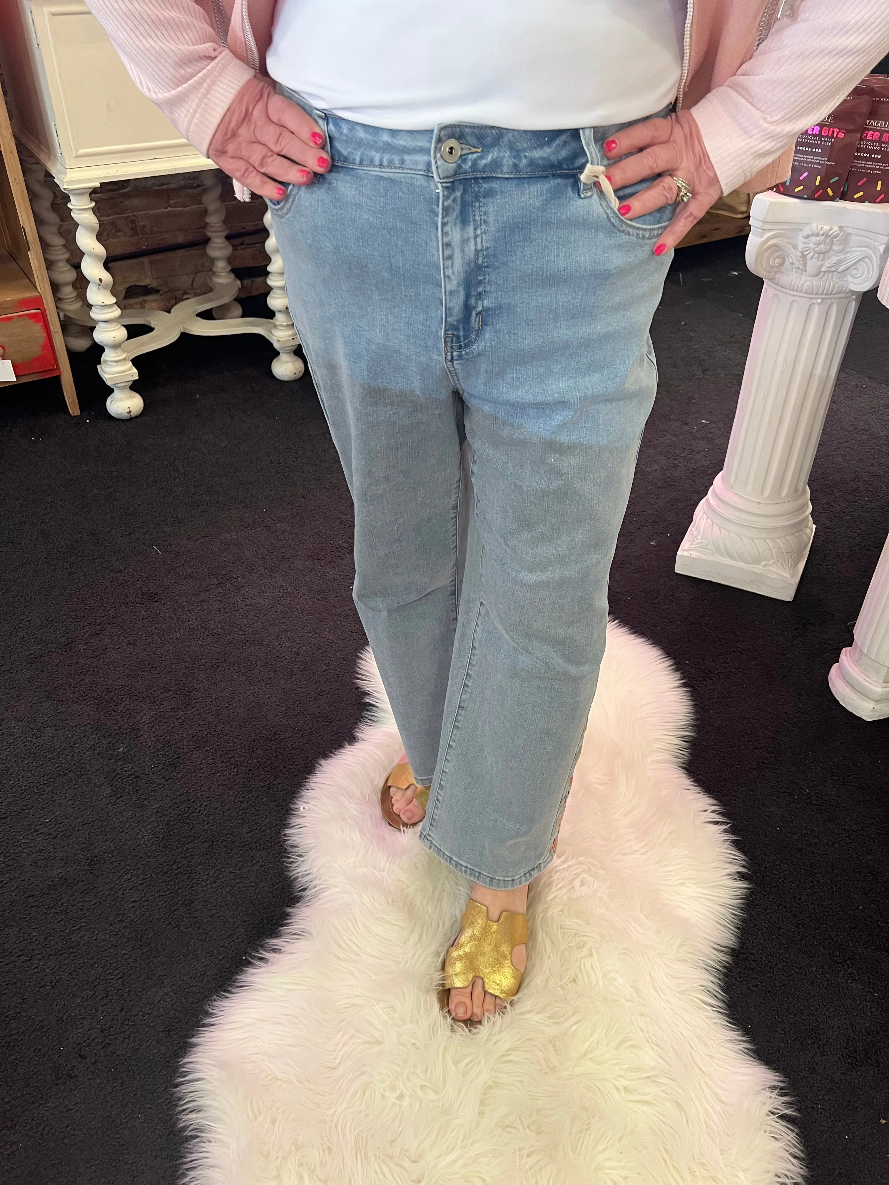 Charlie B - Floral Side Embroidered Jeans