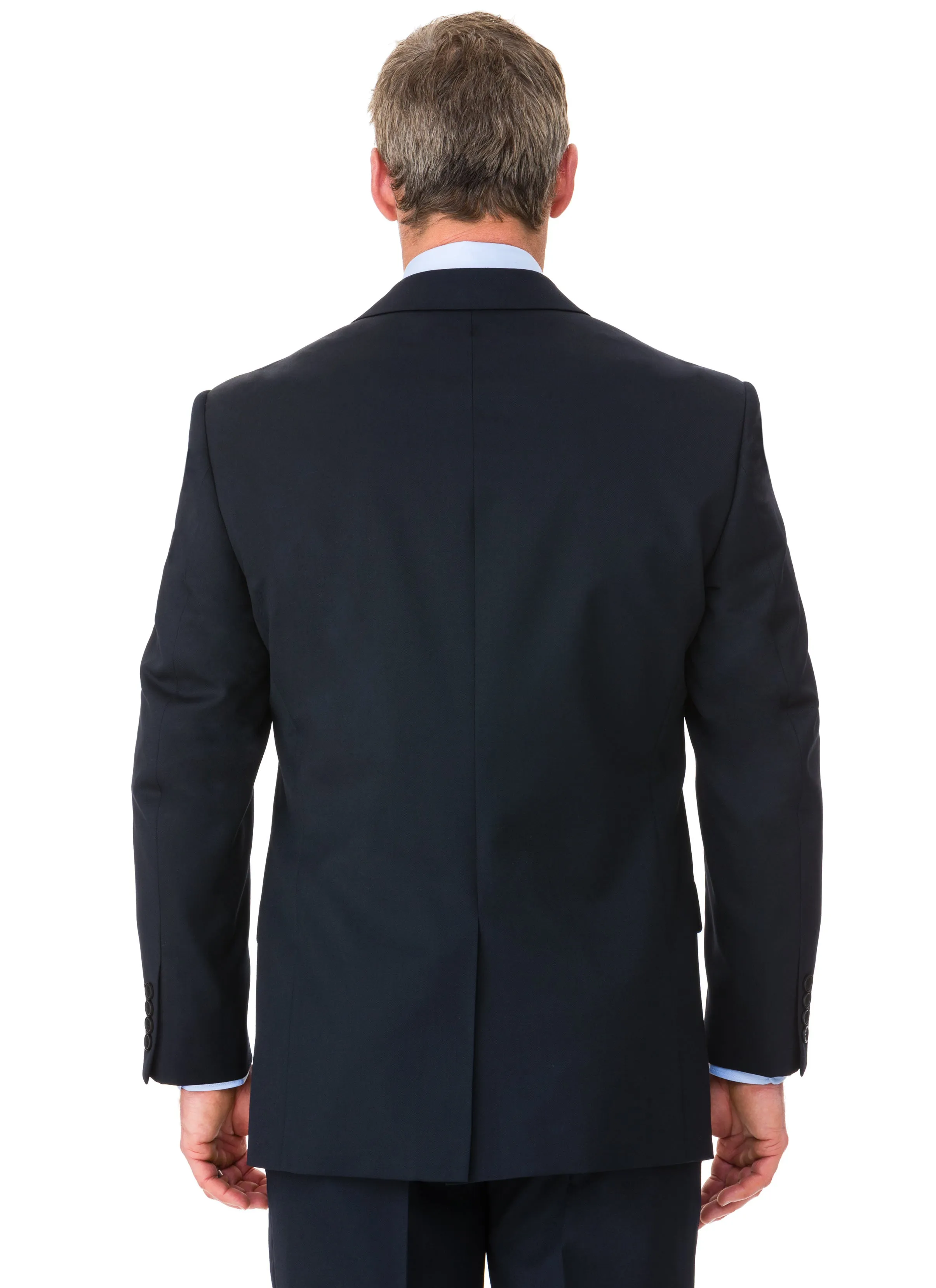 CHARLTON PLEATED NAVY WOOL RICH GABARDINE SUIT