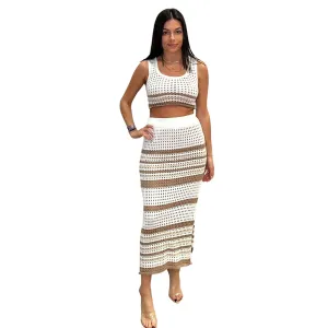 Chic Crochet Tank and Skirt Set
