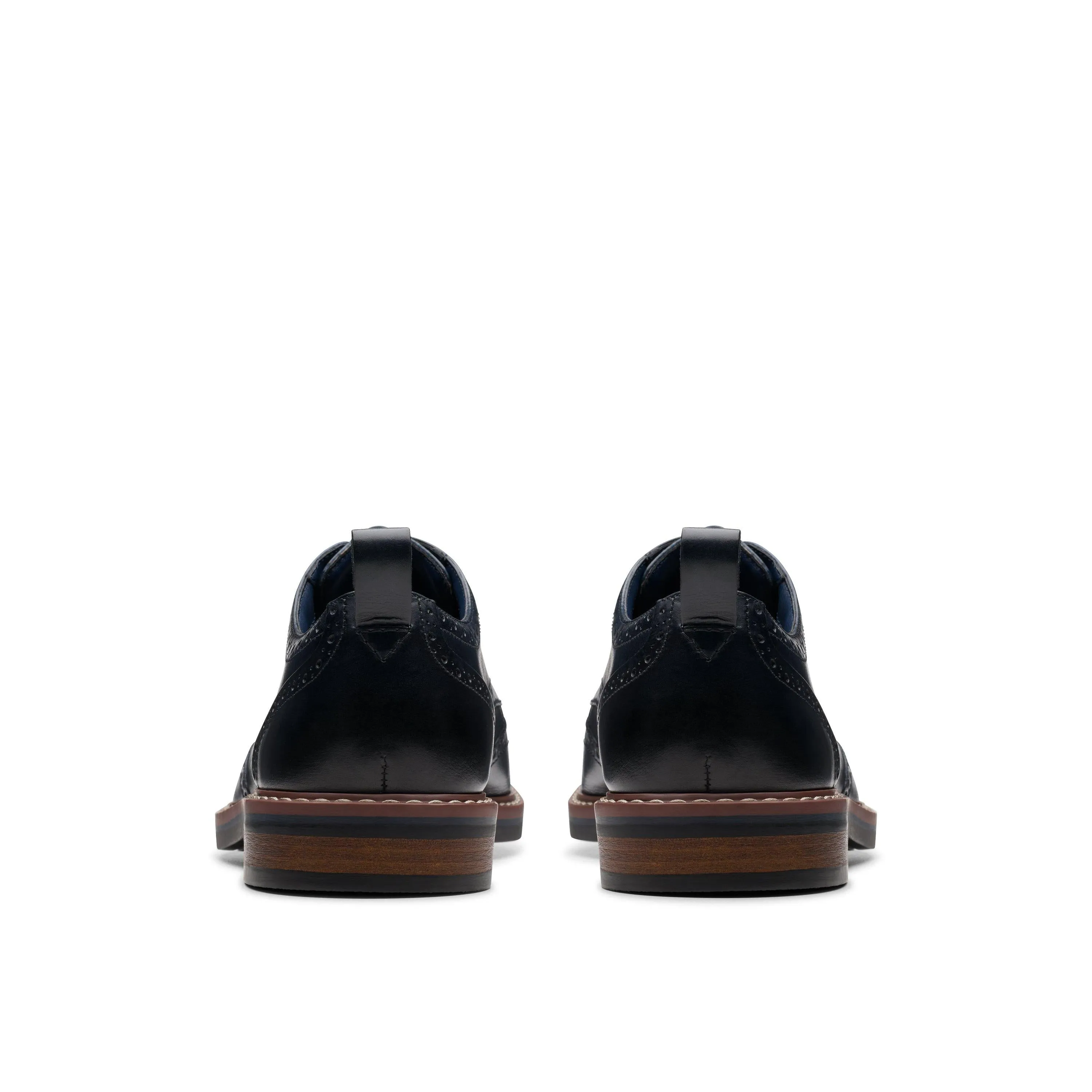 CLARKS navy leather SHOES