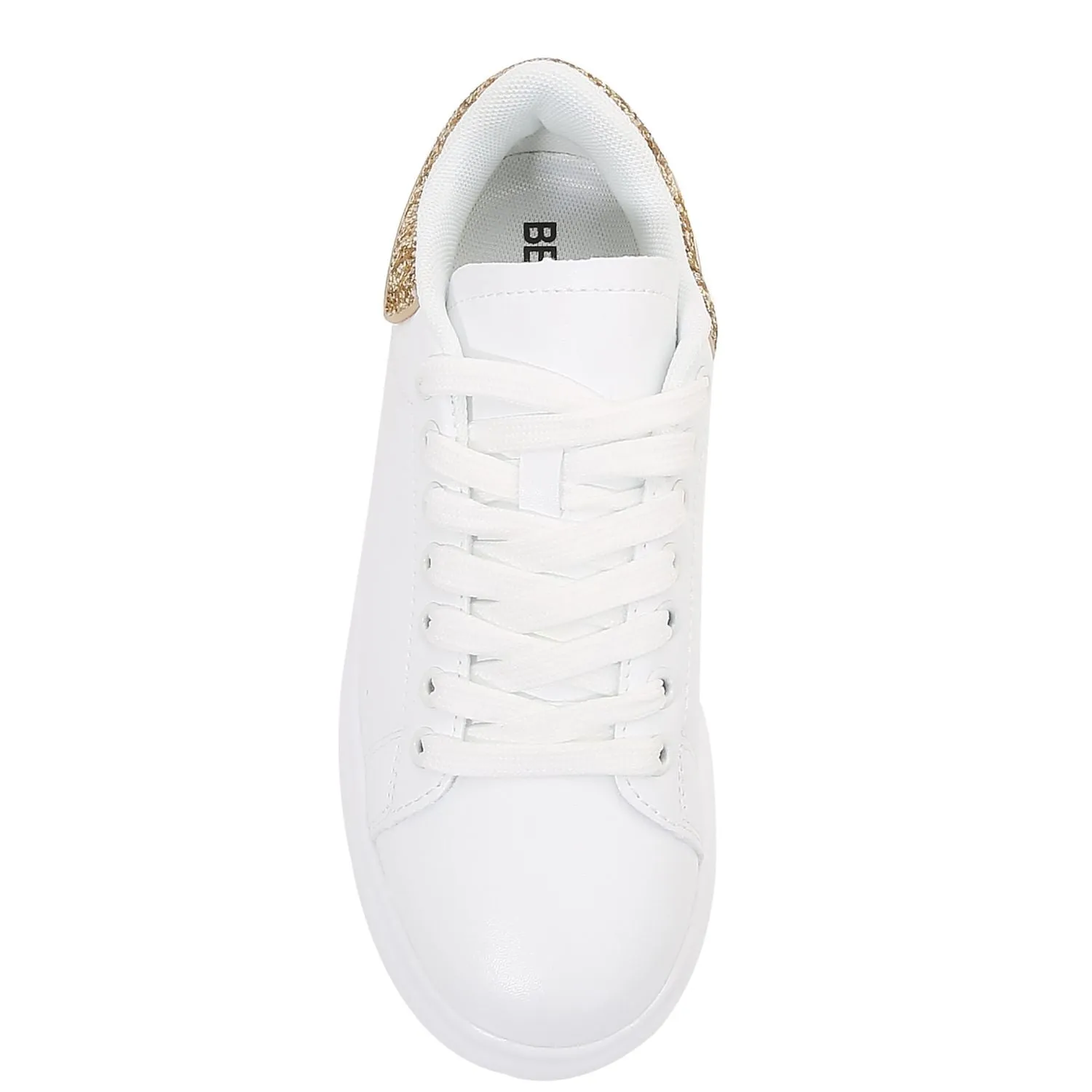 Classic White Sneakers with Glitter Sparkling Twist