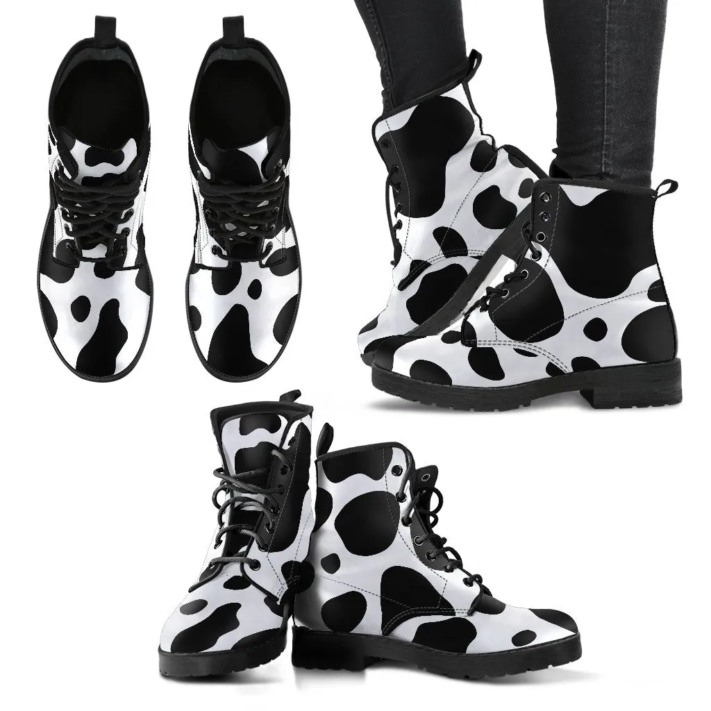 Cow Pattern Martin Boots for Women and Men