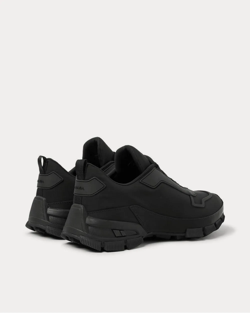 Cross Action Rubber-Trimmed Nylon  Black low top sneakers