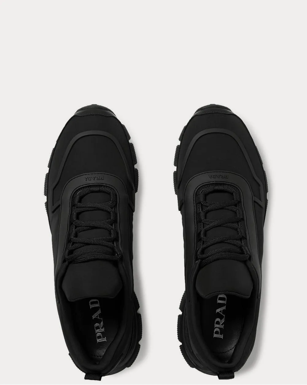 Cross Action Rubber-Trimmed Nylon  Black low top sneakers