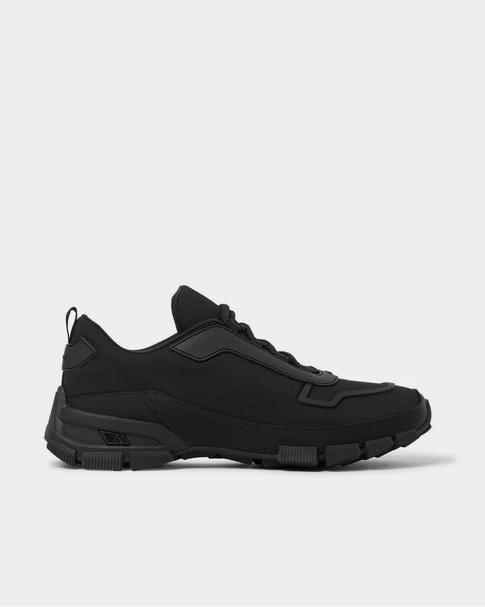 Cross Action Rubber-Trimmed Nylon  Black low top sneakers