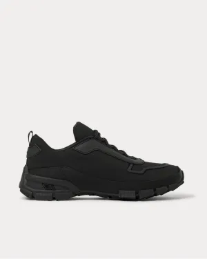 Cross Action Rubber-Trimmed Nylon  Black low top sneakers