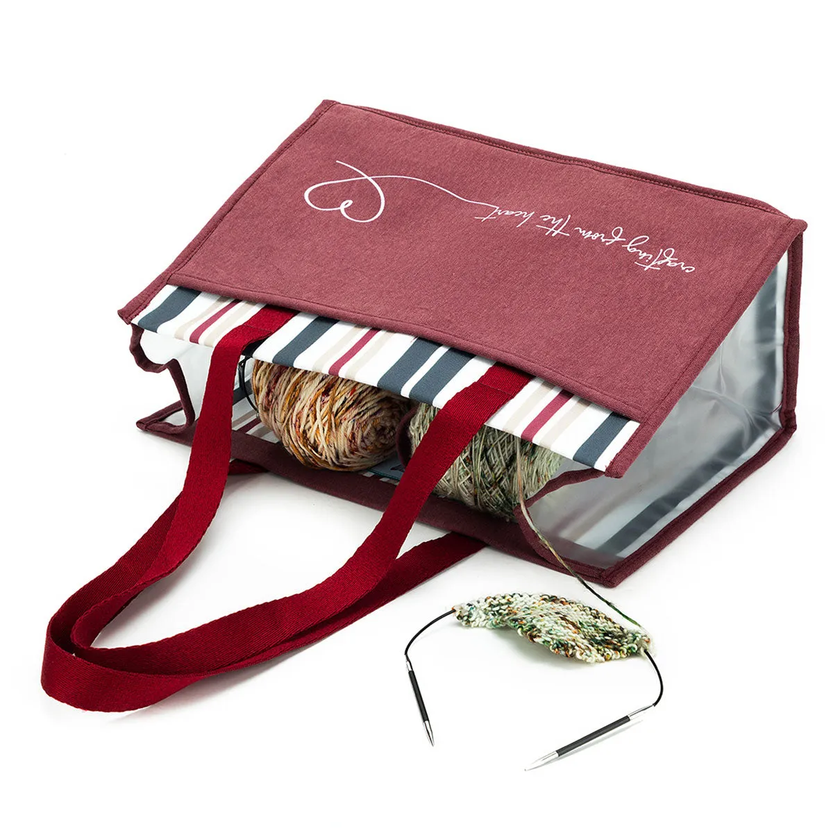 della Q Chicken Boots Project Bag - *Linen - Wine