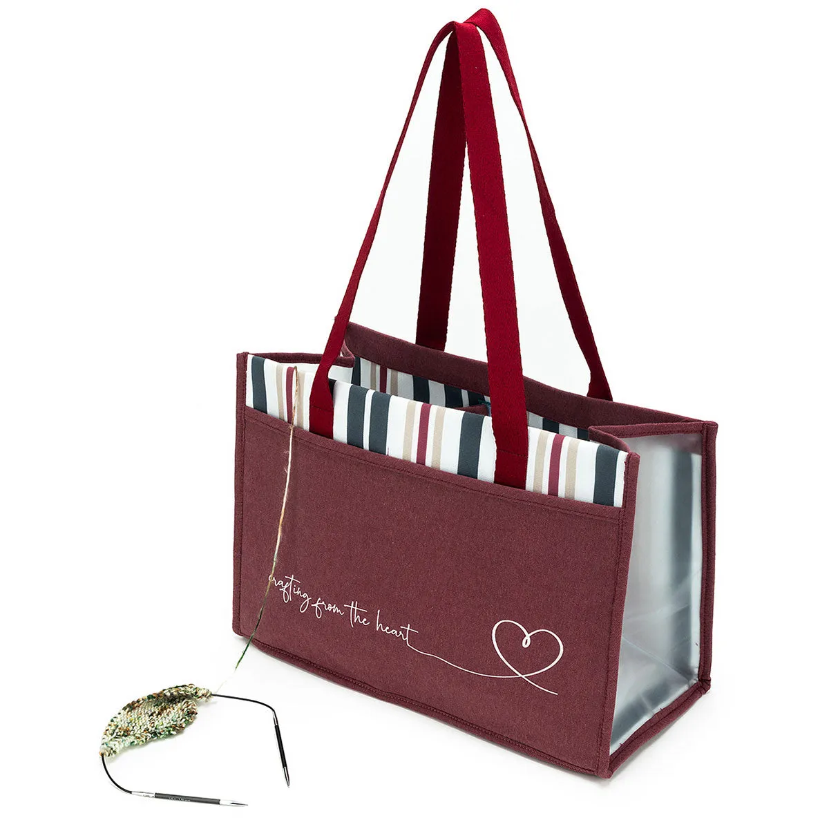 della Q Chicken Boots Project Bag - *Linen - Wine