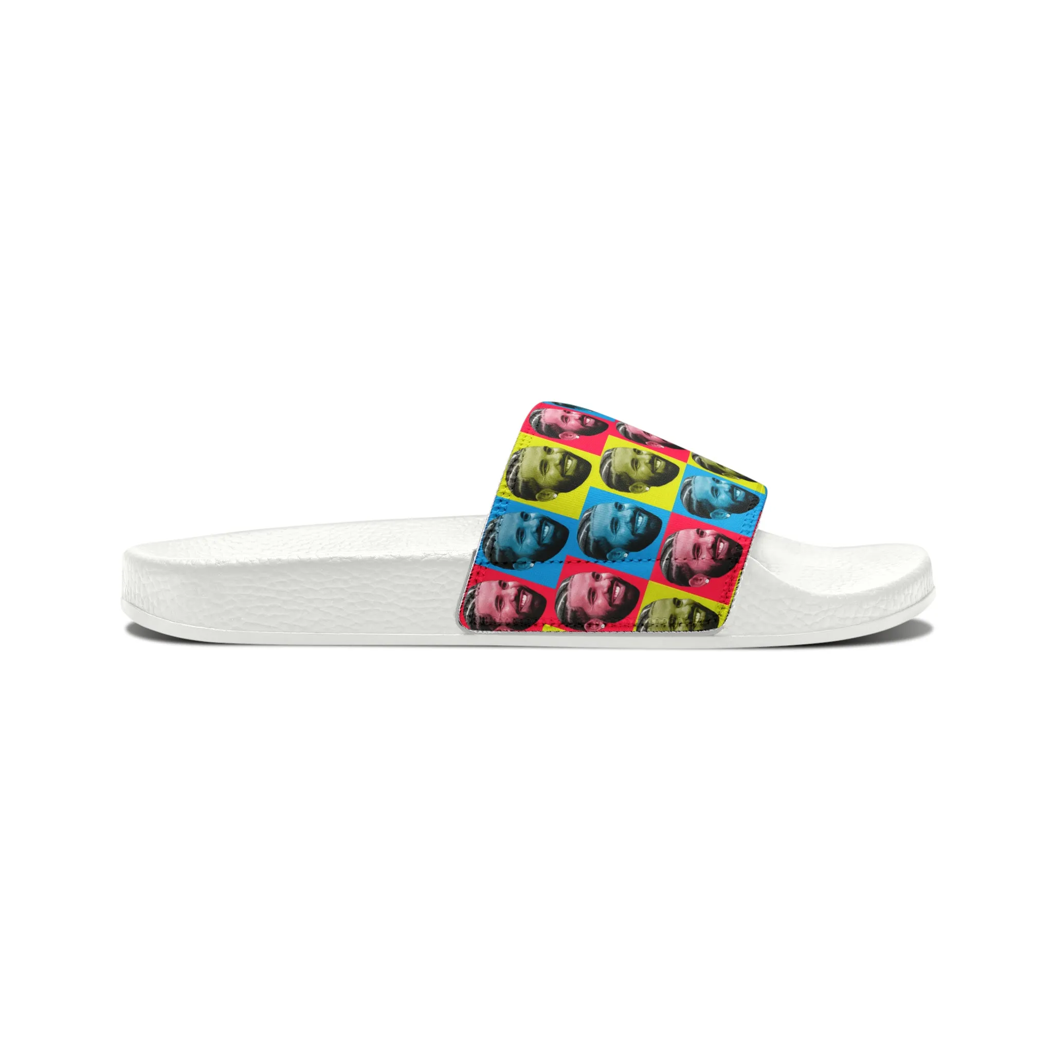 Drake Colored Checker Faces Women's Slide Sandals