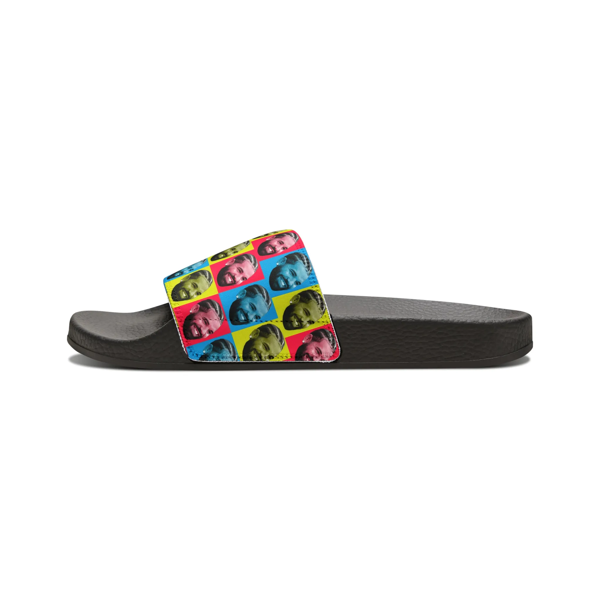 Drake Colored Checker Faces Women's Slide Sandals