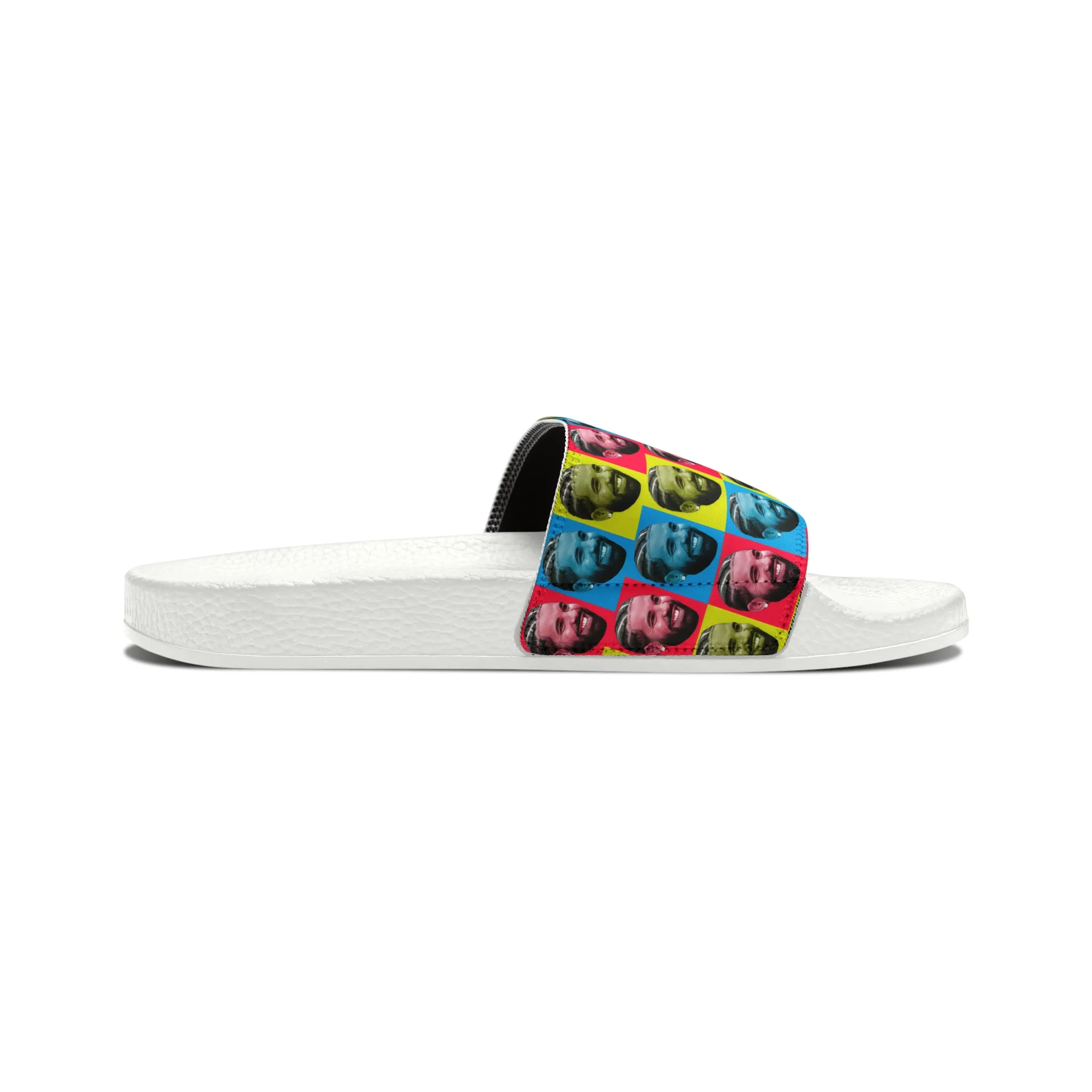 Drake Colored Checker Faces Women's Slide Sandals