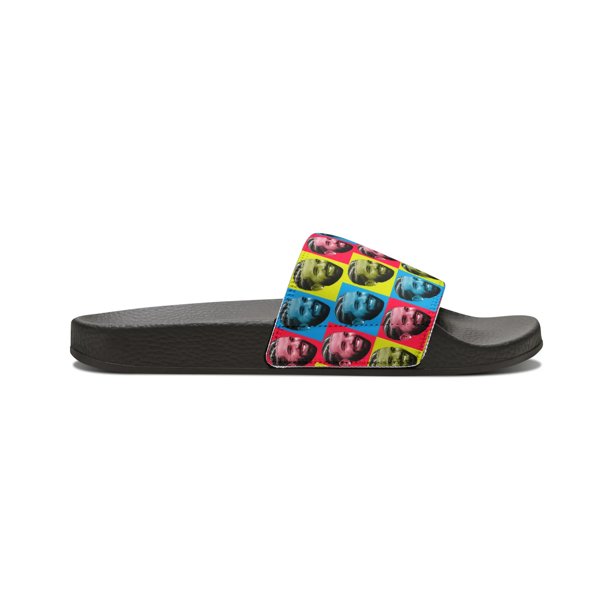 Drake Colored Checker Faces Women's Slide Sandals