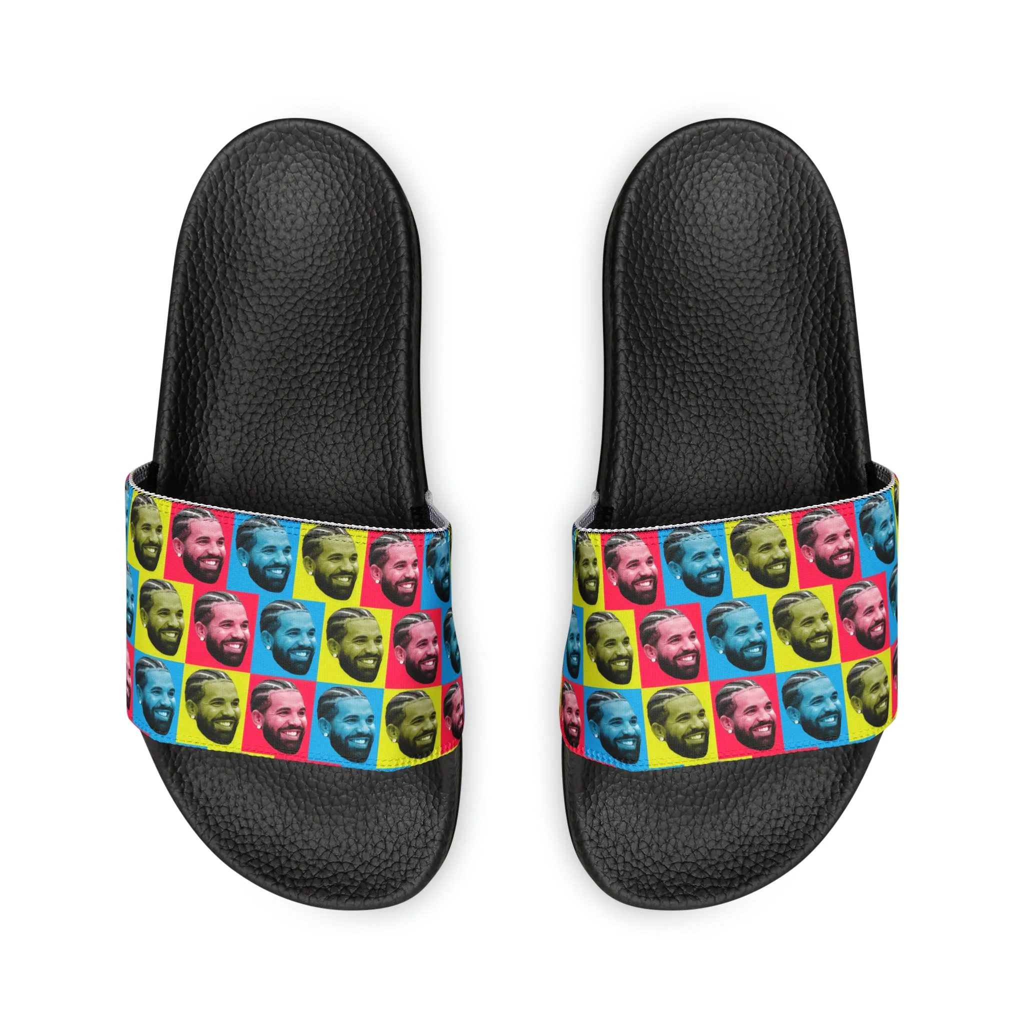 Drake Colored Checker Faces Women's Slide Sandals