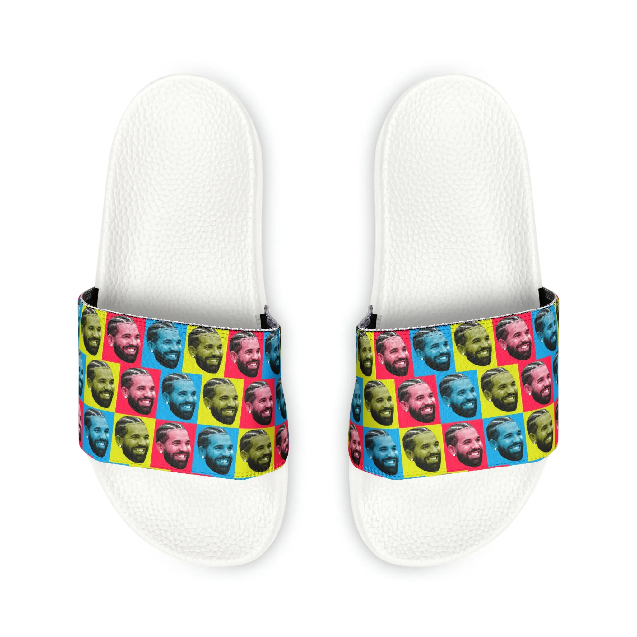 Drake Colored Checker Faces Women's Slide Sandals
