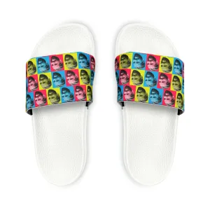 Drake Colored Checker Faces Women's Slide Sandals