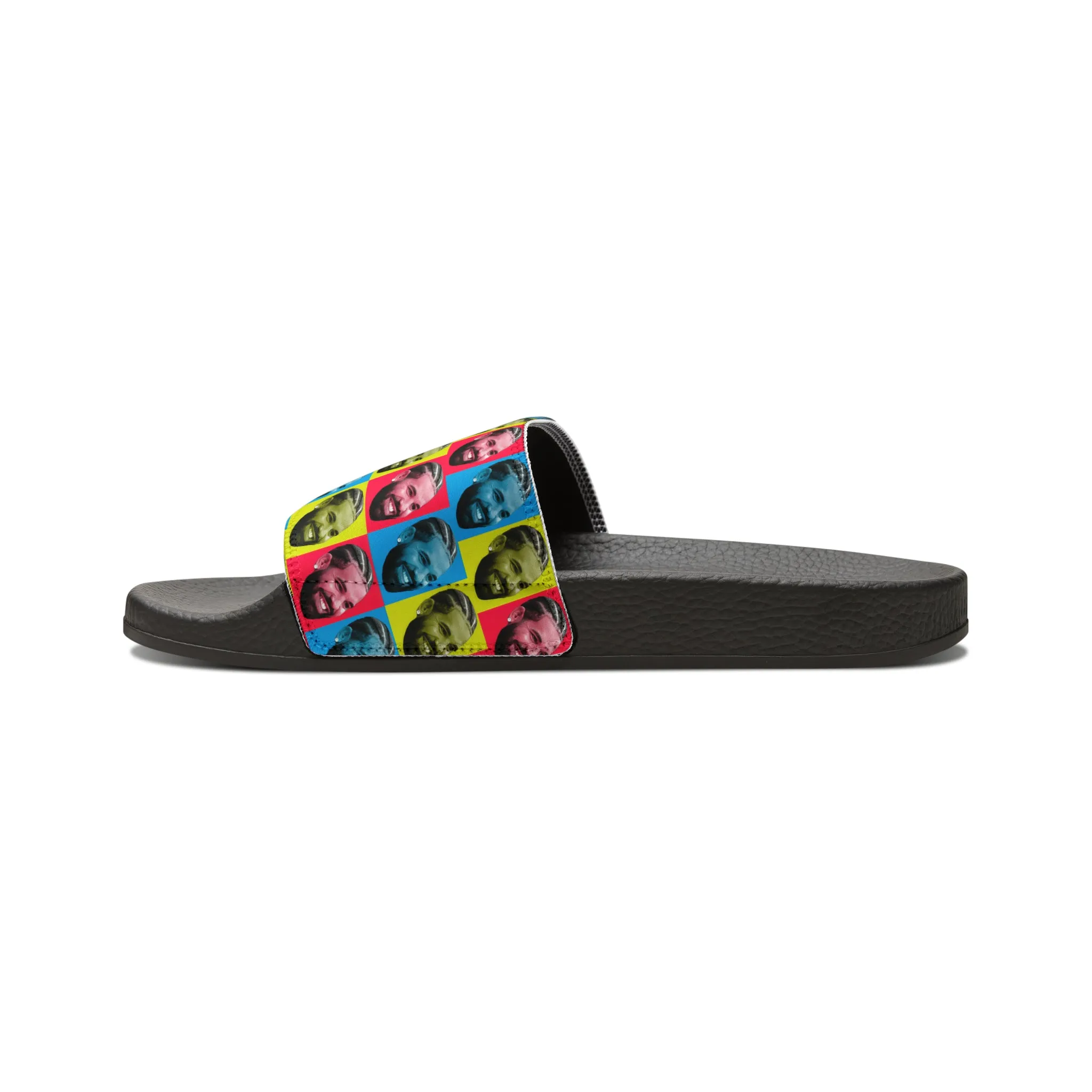 Drake Colored Checker Faces Women's Slide Sandals