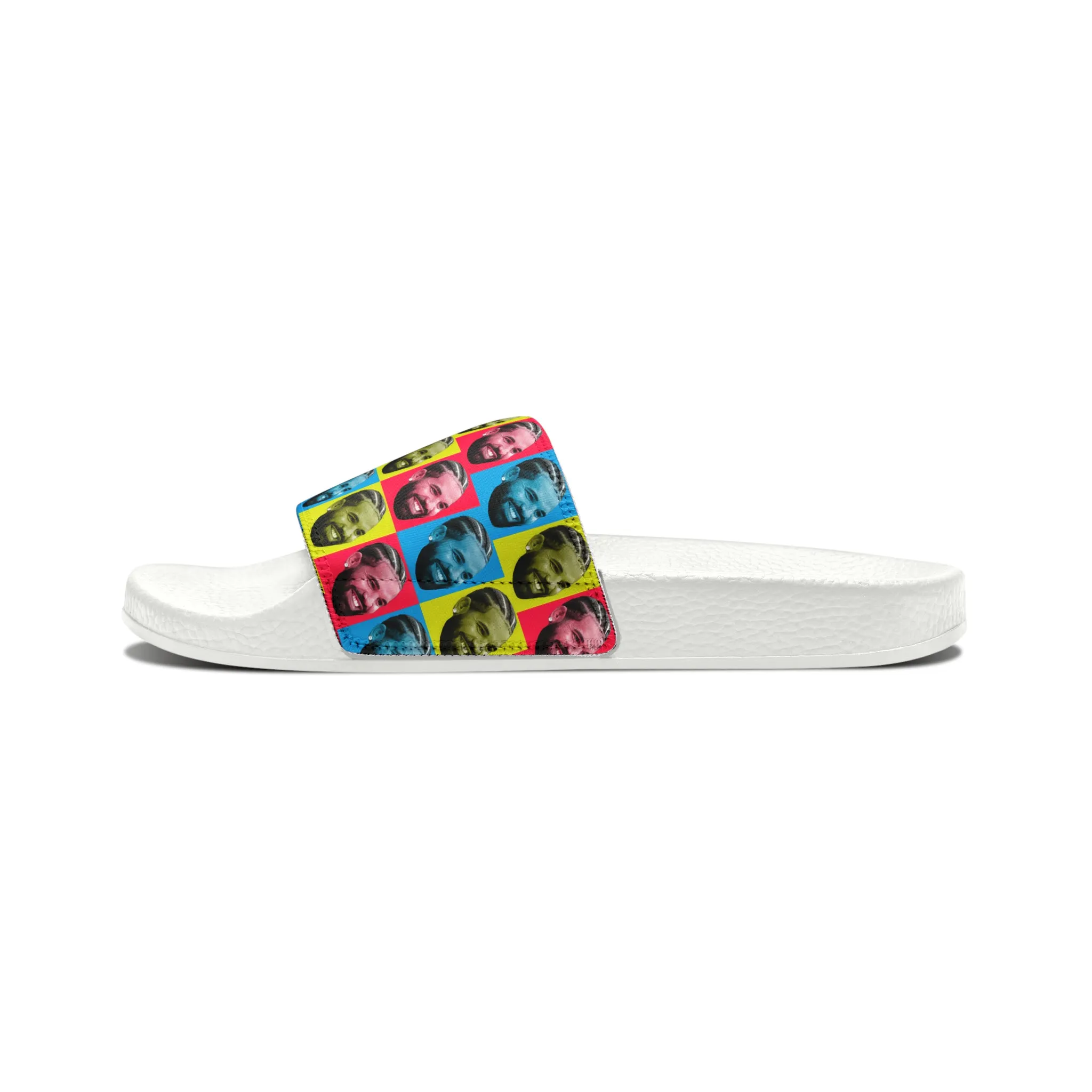 Drake Colored Checker Faces Women's Slide Sandals