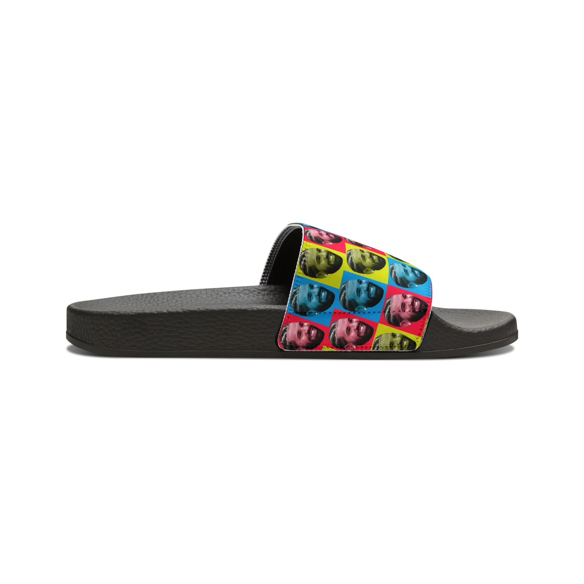 Drake Colored Checker Faces Women's Slide Sandals