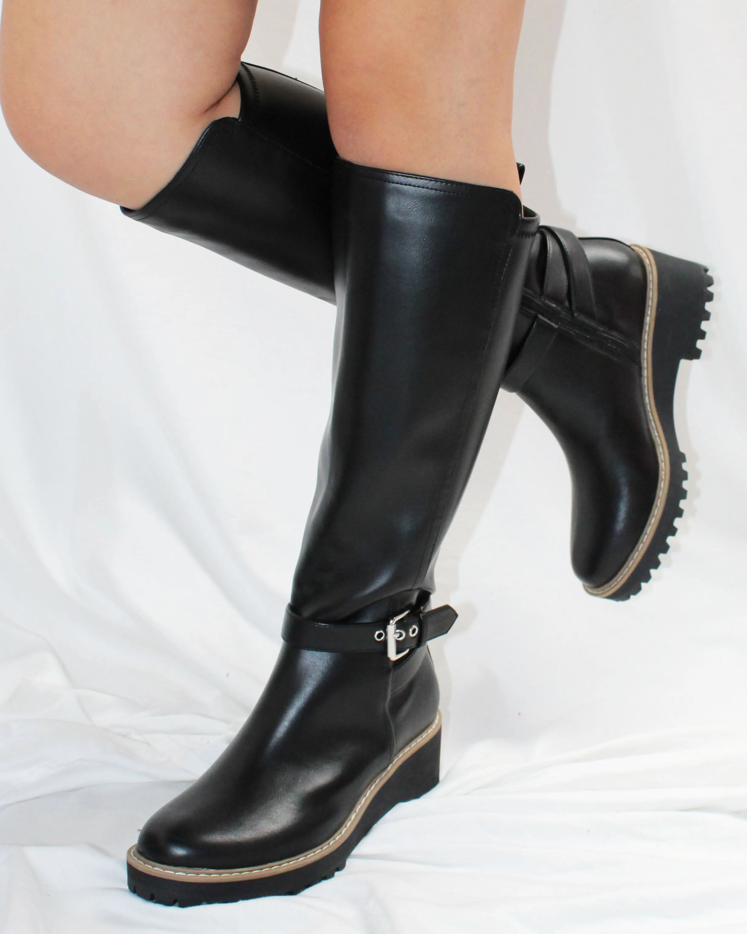 DV by Dolce Vita Mariana Tall Lug Sole Boots - Black - FINAL SALE