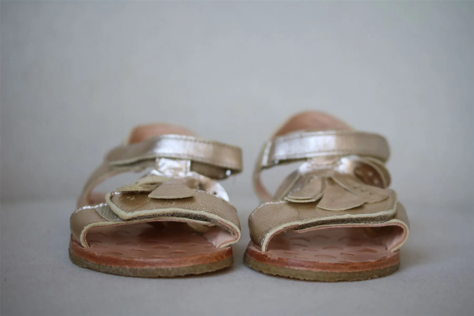 EASY PEASY GIRLS GOLD LEATHER FAFA SANDALS EU 25 UK 7.5