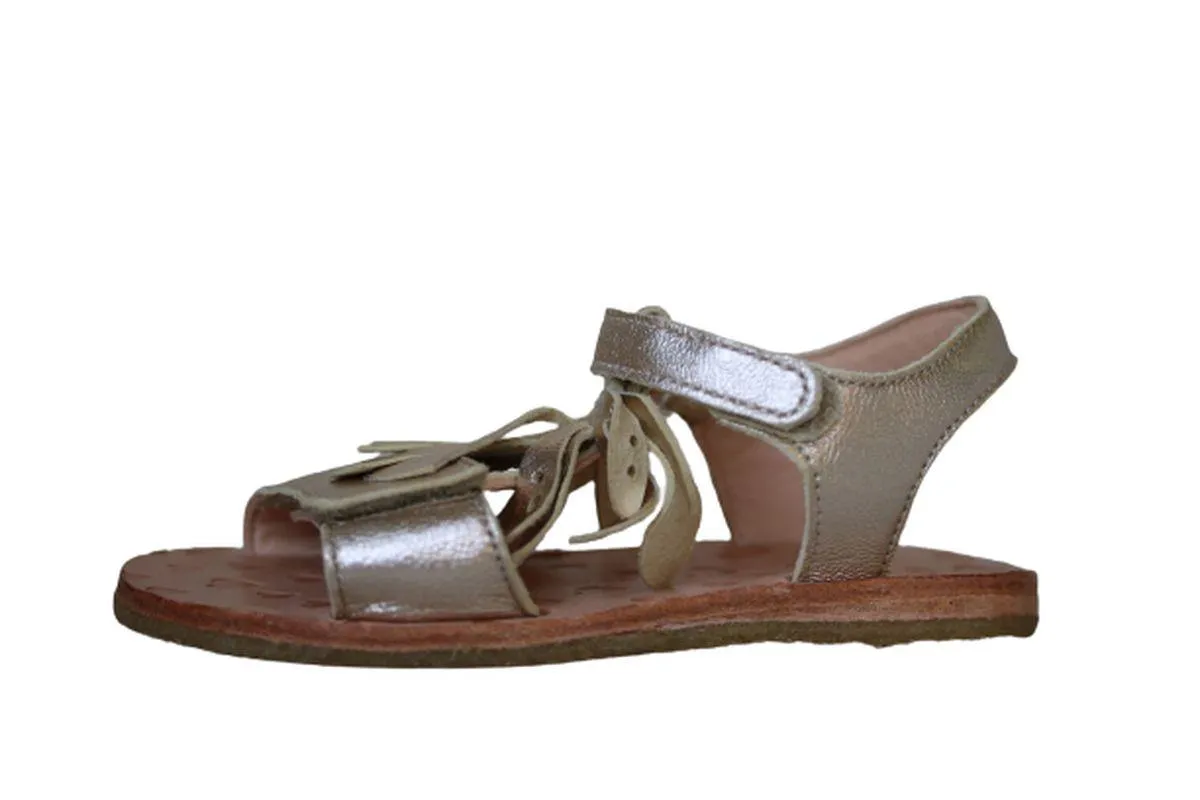 EASY PEASY GIRLS GOLD LEATHER FAFA SANDALS EU 25 UK 7.5