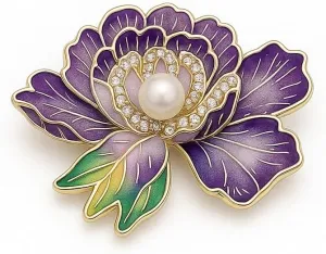 Elegant Flower Brooch for Women  Vintage Floral Lapel Pin, Large Rose Brooch Pin for Dress, Wedding, Scarf, Hat  Stylish Fabric Flower Pin, Fashion Jewelry Gift for Mom, Wife, Bridesmaids