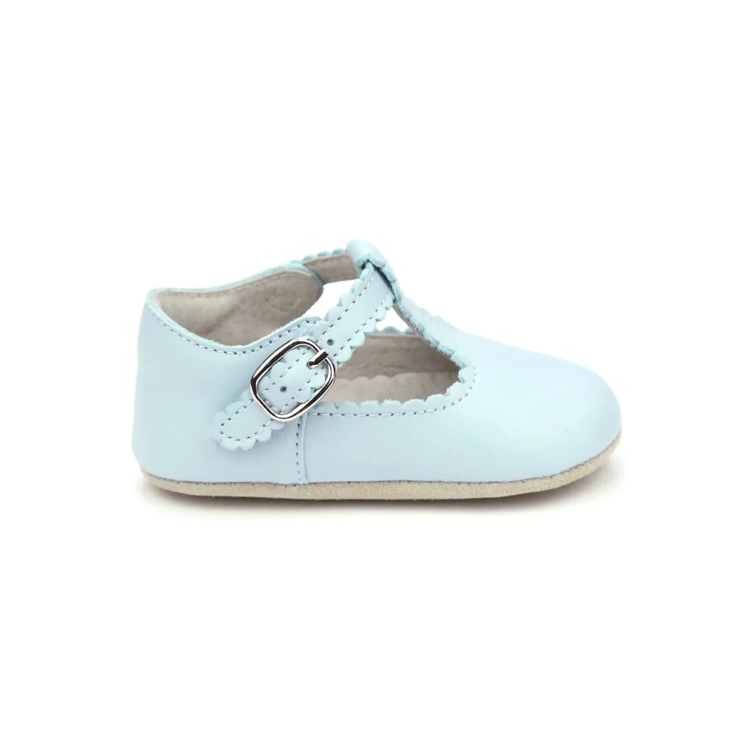 Elodie Scalloped Crib T-Strap - Blue