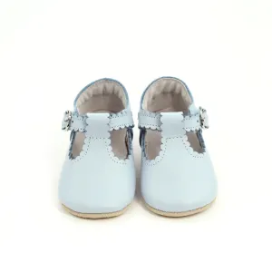 Elodie Scalloped Crib T-Strap - Blue