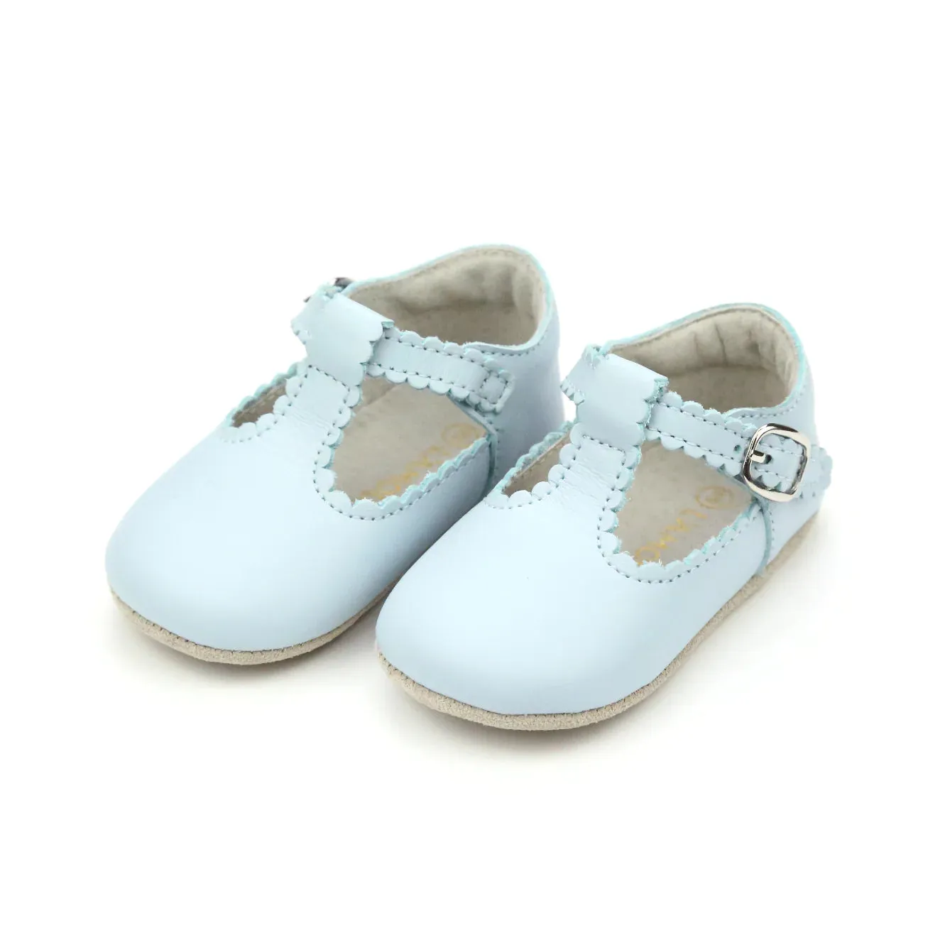 Elodie Scalloped Crib T-Strap - Blue