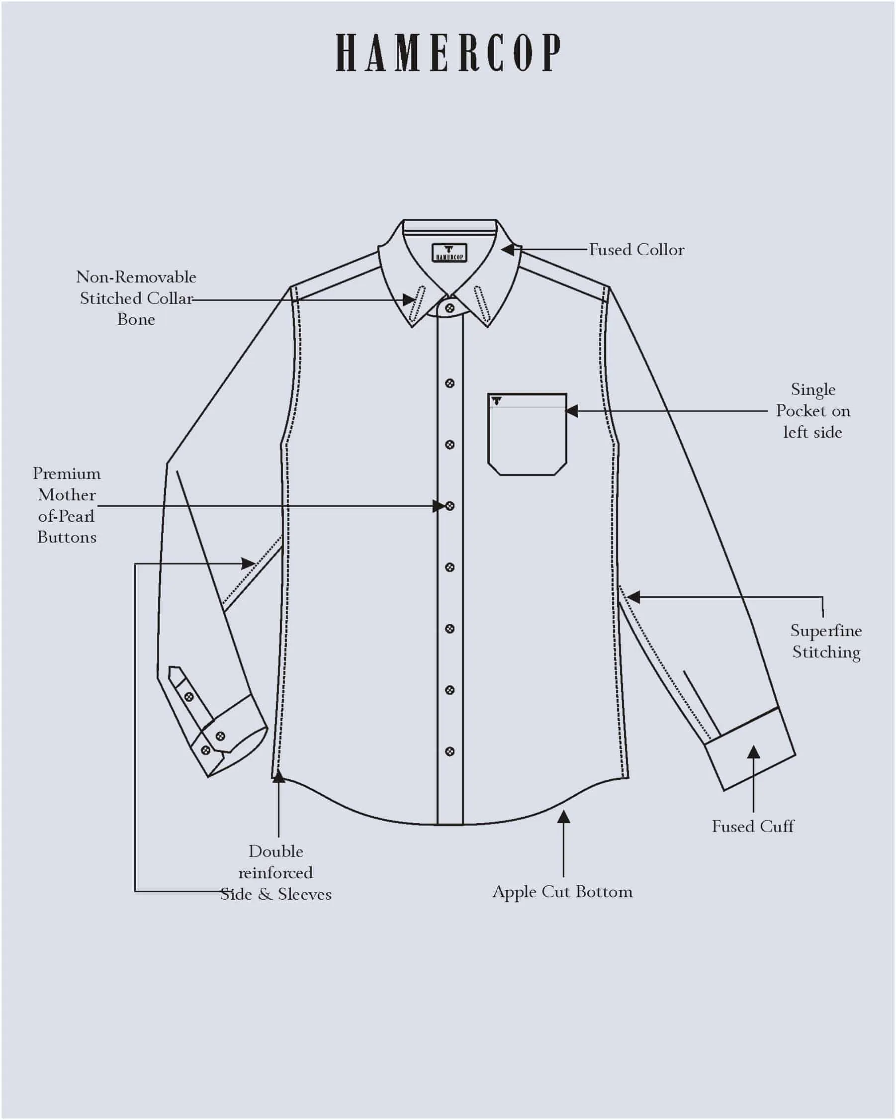 Estonia Blue With Black Dobby Stripe Cotton Shirt