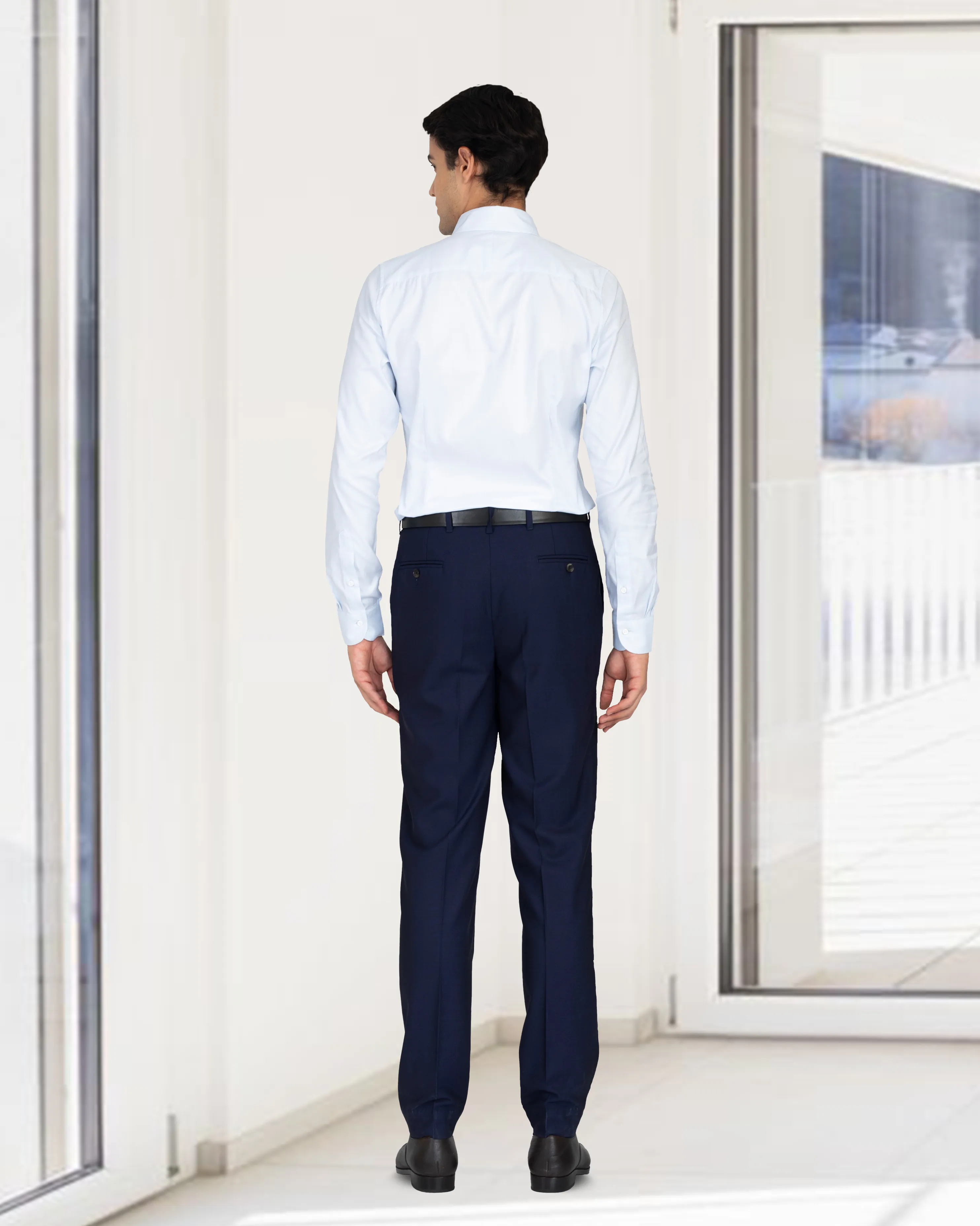 EZS Brembana Business Blue Royal Oxford : 2-Ply Giza