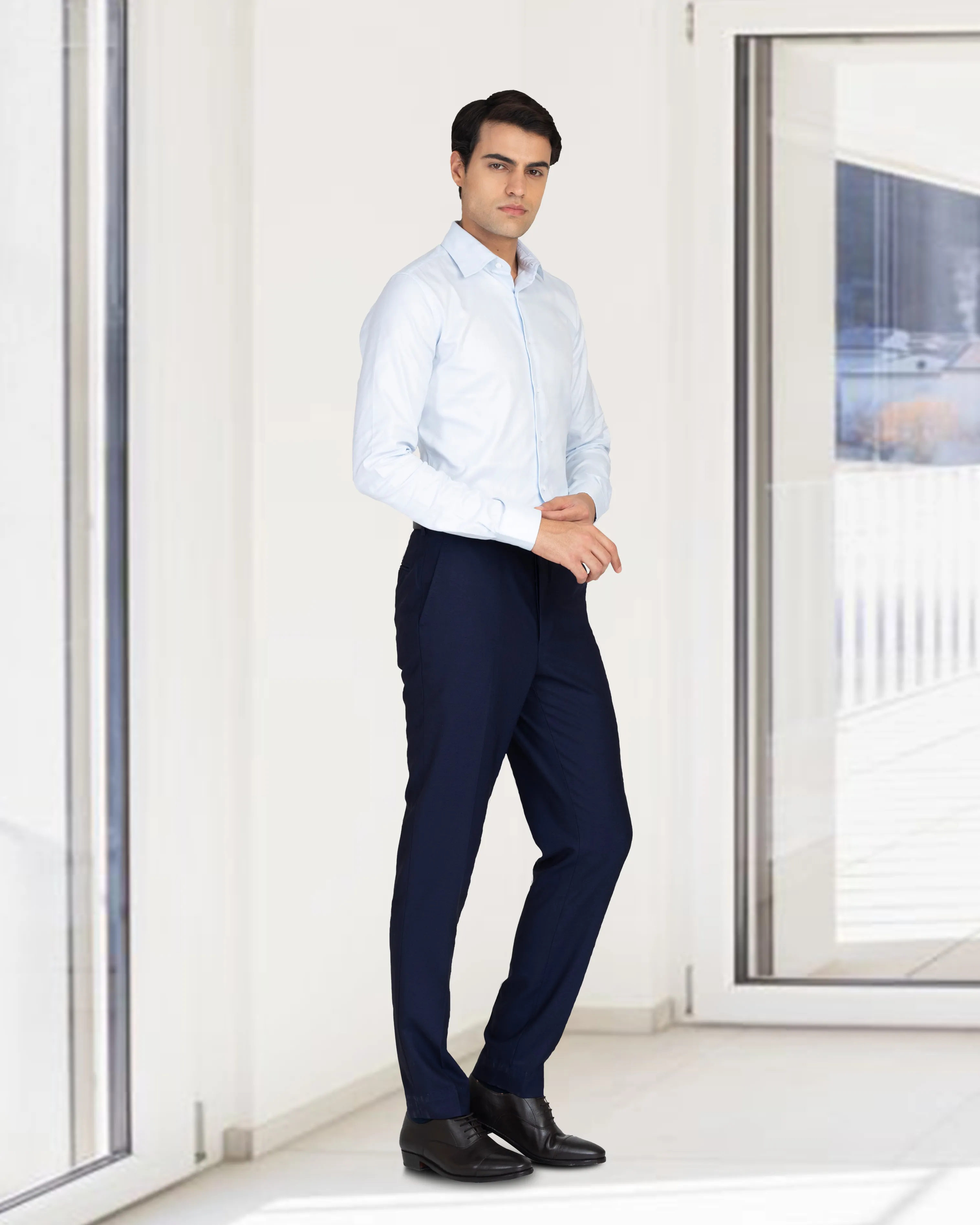 EZS Brembana Business Blue Royal Oxford : 2-Ply Giza