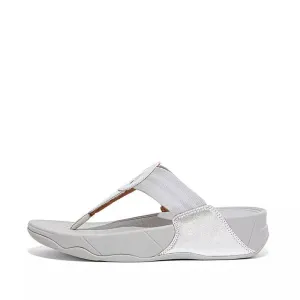 FitFlop Womens Walkstar Webbing Toe-Post Sandals Silver