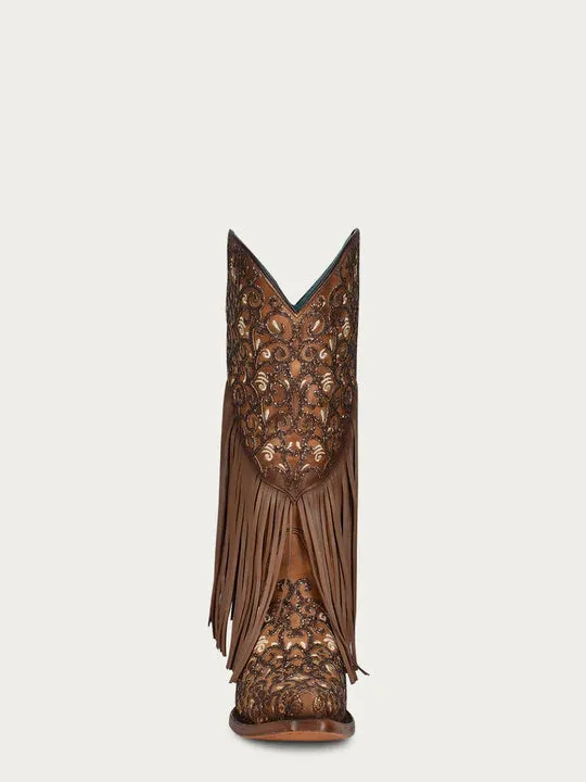 GORGEOUS GLITTERED EMBROIDERY AND FRINGE BOOT Style No. C3876